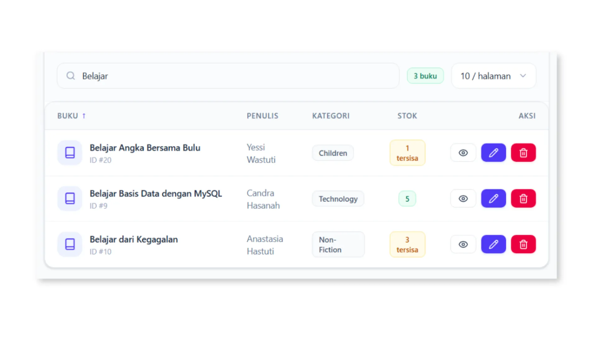 Pencarian Buku Realtime